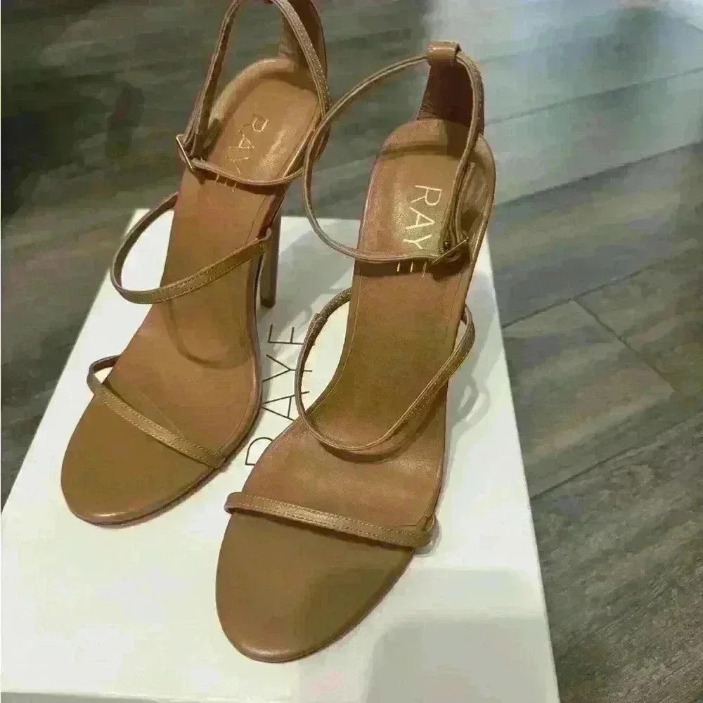 RAYE Tan Strappy Heels
